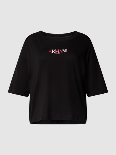 ARMANI EXCHANGE T-Shirt mit Label-Stitching Black 2
