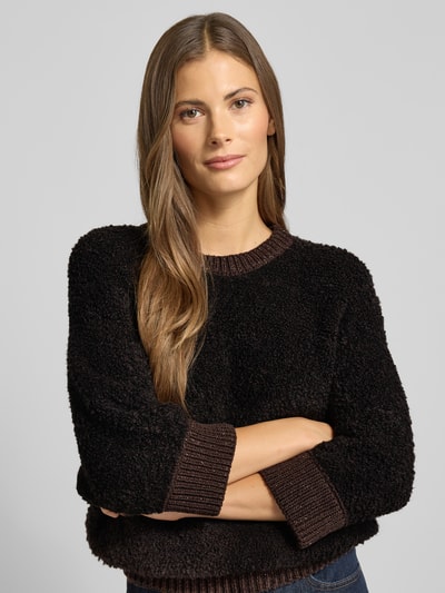 Rich & Royal Gebreide pullover met ribboorden Donkerbruin - 3