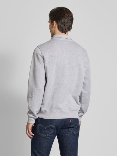 Lacoste Sweatshirt mit Troyer-Kragen Silber Melange 5