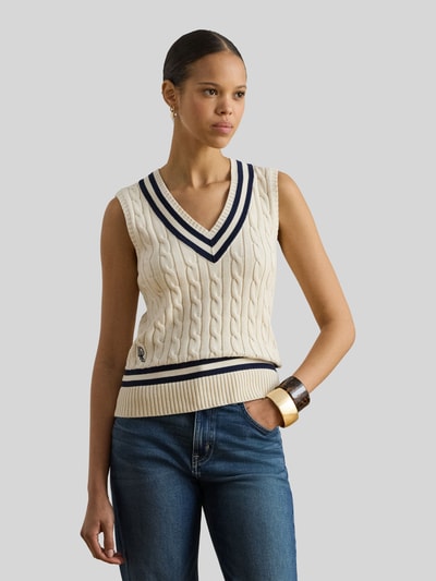 Lauren Ralph Lauren Bezrękawnik o kroju regular fit z czystej bawełny Écru 4