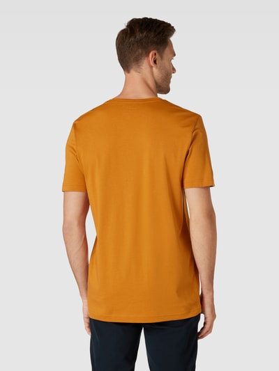 Christian Berg Men T-shirt met contraststrepen Donkeroranje - 5