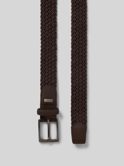 Produktfoto, Herren Gürtel von MONTI, Gürtel in Flecht-Optik mit Leder-Anteil Modell 'Havanna', Elastischer-Material-Mix, Dornschließe, braune Farbe, Breite 3 cm, strukturierte Textur