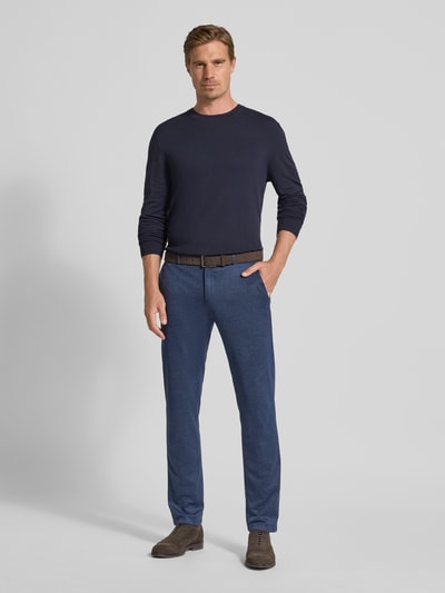 Zuitable Spodnie o kroju slim fit z wiązaniem model ‘SpartaFlex’ Granatowy 1