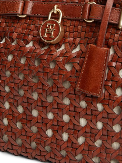 Tommy Hilfiger Henkeltasche aus echtem Büffelleder Modell 'AMERICAN ICON MINI TOTE' Cognac 3