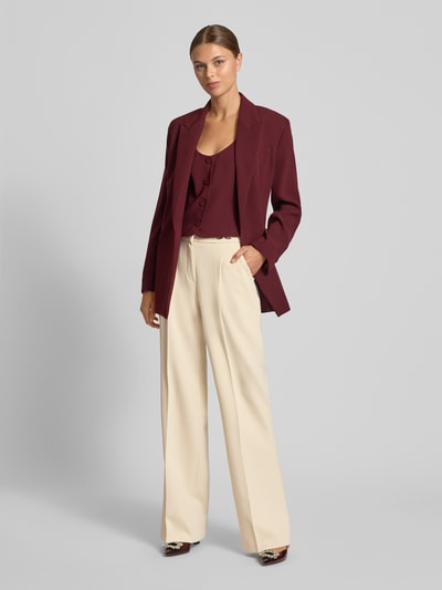 TONI Wide leg stoffen broek met bandplooien, model 'luisa' Ecru - 1