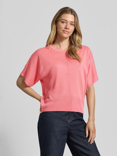 MORE & MORE Strickshirt aus Viskose-Mix mit Teilungsnaht Pink 4