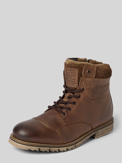 bugatti Schnürstiefel mit Label-Detail Taupe 1