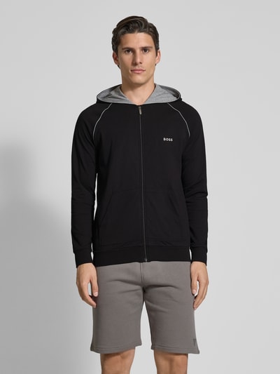BOSS Bluza rozpinana z kapturem model ‘Mix&Match’ Czarny 4