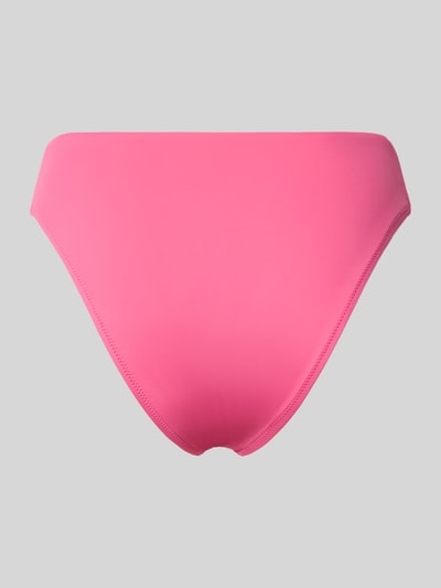 Produktfoto, Bikini-Hose mit Logo-Stitching von Polo Ralph Lauren, Farbe Pink, glatte Textur, Optik: Unifarben, Applikation: Logo-Stitching
