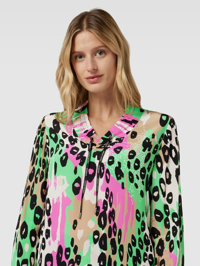 Marc Cain Blouse met all-over motief Neon groen - 3