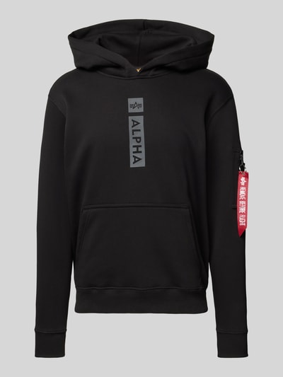 Alpha Industries Hoodie met rits- en kangoeroezak Zwart - 2