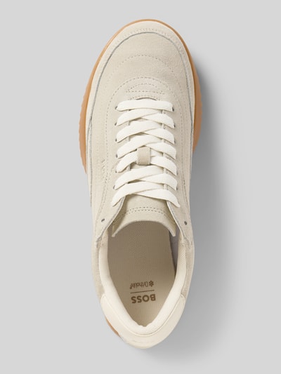 BOSS Ledersneaker mit Label-Prägung Modell 'CARLYNN_LOWP_SDW' Weiss 3