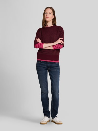 Tom Tailor Regular Fit Pullover mit Baumwoll-Anteil Bordeaux 1