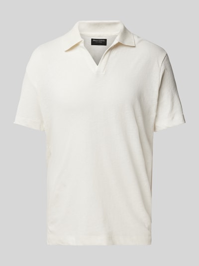 Marc O'Polo Regular Fit Poloshirt aus Baumwoll-Leinen-Mix Offwhite 1