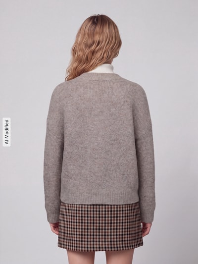 ONLY Kardigan z dużymi guzikami model 'ONLZOEY' Piaskowy melanż 5