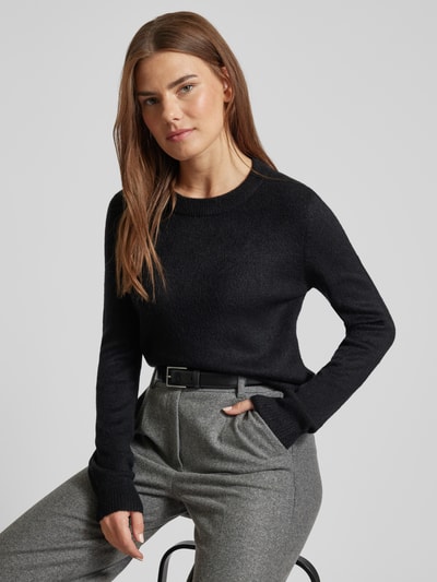 Fransa Gebreide pullover met ronde hals, model 'Rellis' Zwart - 3