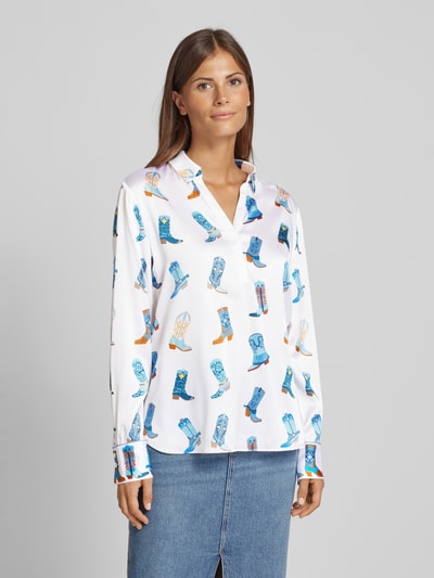 Herzensangelegenheit Blouse met tuniekkraag Rookblauw - 4