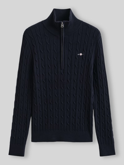GANT Regular Fit Troyer aus reiner Baumwolle mit Logo-Stitching Marine 2
