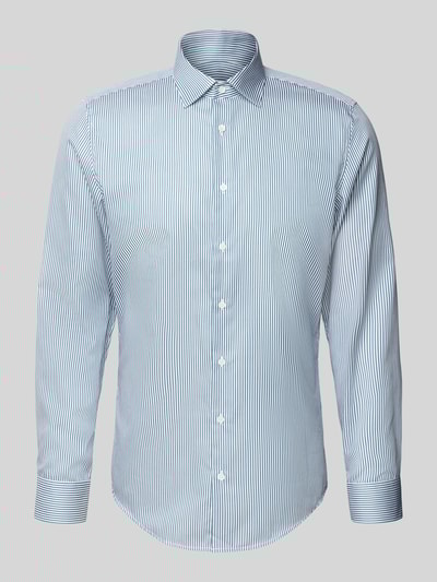 SEIDENSTICKER Koszula biznesowa o kroju slim fit z kołnierzykiem typu kent Petrol 2