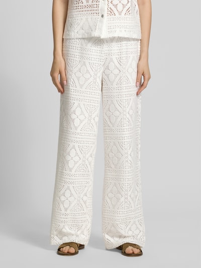 PIECES Regular Fit Weite Hose aus Baumwoll-Mix Modell 'BONNIE' Weiss 4