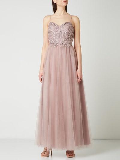 Laona Abendkleid aus Tüll mit Häkelspitze Mauve 1