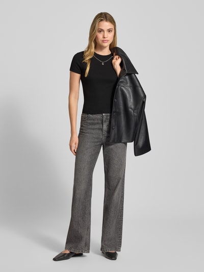 HUGO Slim fit T-shirt van katoenmix, model 'DANNECY' Zwart - 1