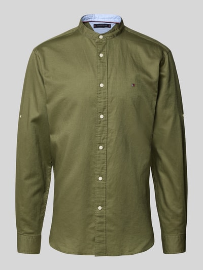 Tommy Hilfiger Regular fit vrijetijdsoverhemd van een mix van katoen en linnen Olijfgroen - 2