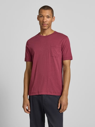 Marc O'Polo Regular Fit T-Shirt aus reiner Baumwolle Dunkelrot 4