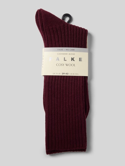 FALKE Socken aus Woll-Mix mit Kaschmir-Anteil Modell 'COSY' Bordeaux 3