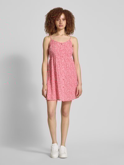 Pieces Fließendes Freizeitkleid mit Allover-Muster Modell 'TALA' Hellrot 1