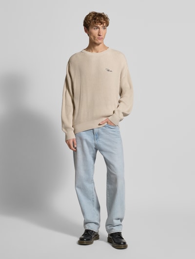 Pegador Strickpullover mit gerippten Abschlüssen Modell 'Signar' Ecru 1