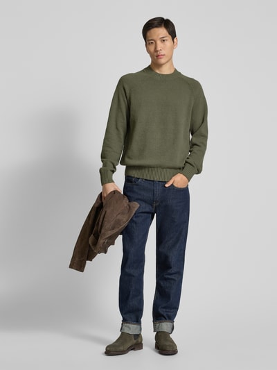 MCNEAL Gebreide pullover met raglanmouwen Kaki - 1