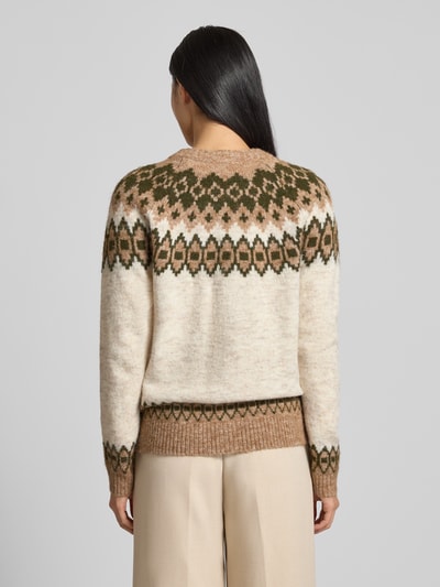 FREE/QUENT Gebreid jack met ronde hals, model 'Novala' Beige - 5