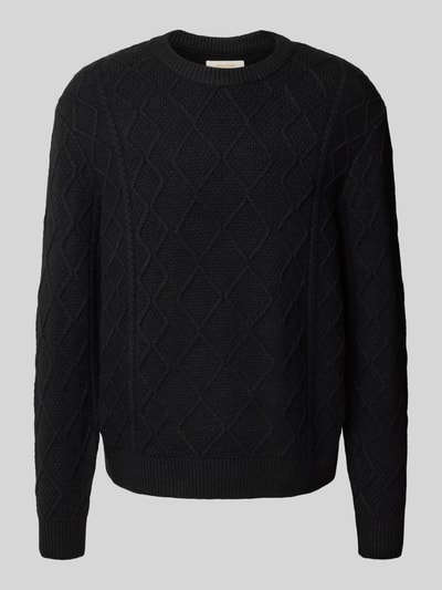 JACK & JONES Strickpullover mit Rundhalsausschnitt Modell 'CAMBRIDGE' Black 2