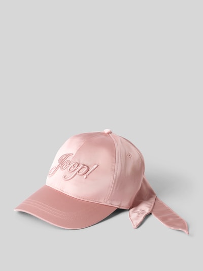 Produktfoto, Cap mit Zierschleife Modell 'Arte' von JOOP! in Rosa, gebogener Visor, glatte Textur, Logo-Stitching, Damenaccessoire