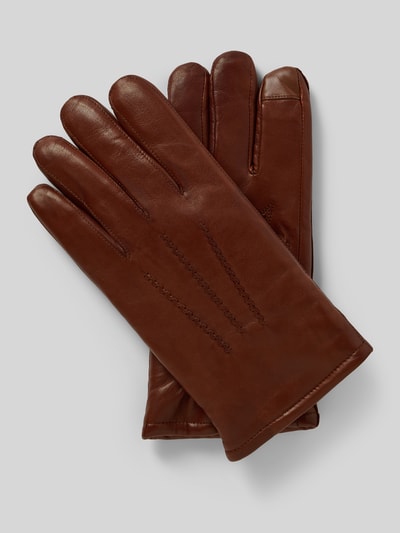 Akaroa Handschuhe mit Touchfunktion aus Schafsleder Modell 'DAN' Cognac 1