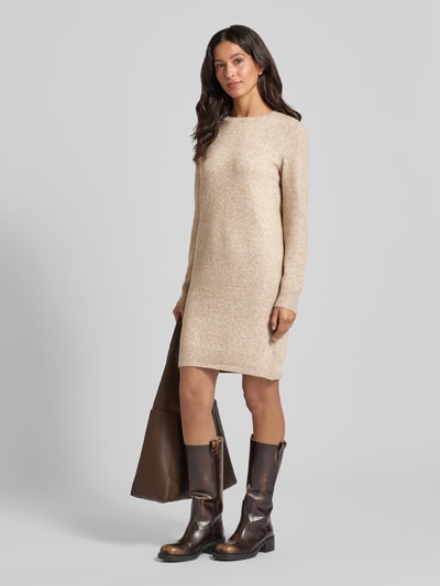 Vero Moda Flatteuze gebreide jurk met ronde hals, model 'DOFFY' Zand - 1
