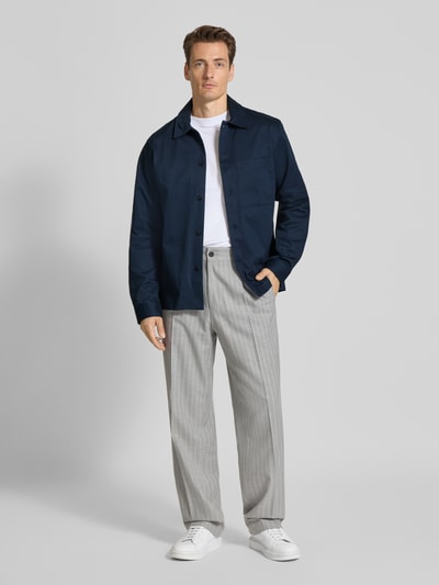 SELECTED HOMME Regular Fit Hemdjacke aus reiner Baumwolle Modell 'TATE' Dunkelblau 1