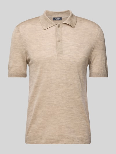 MAERZ Muenchen Regular fit poloshirt met ribboorden Zand - 2