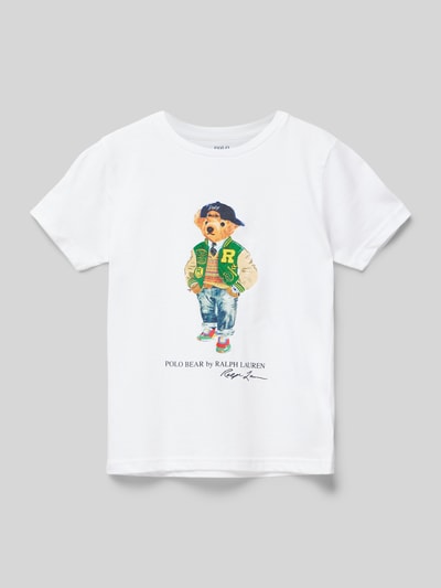 Polo Ralph Lauren Kids T-shirt o kroju regular fit z okrągłym dekoltem Złamany biały 1