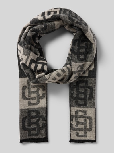 Christian Berg Men Sjaal van viscose met logomotief Middengrijs - 1