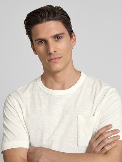 Marc O'Polo Regular Fit T-Shirt aus weichem Slub Jersey Offwhite 3