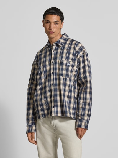 Pegador Oversized vrijetijdsoverhemd met borstzak Marineblauw - 4