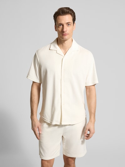 MCNEAL Slim Fit Freizeithemd aus Frottee Offwhite 4