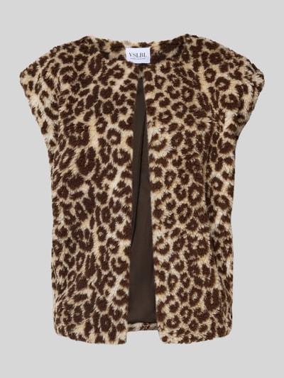 VILLA SOPHIE Fleeceweste im Animal-Look Modell 'JOY' Dunkelbraun 2