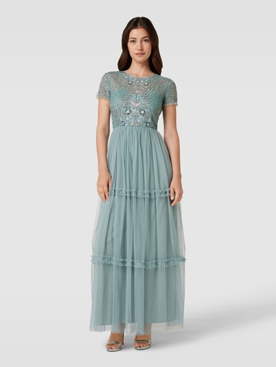 LACE & BEADS Abendkleid mit floraler Stickerei Mint 4