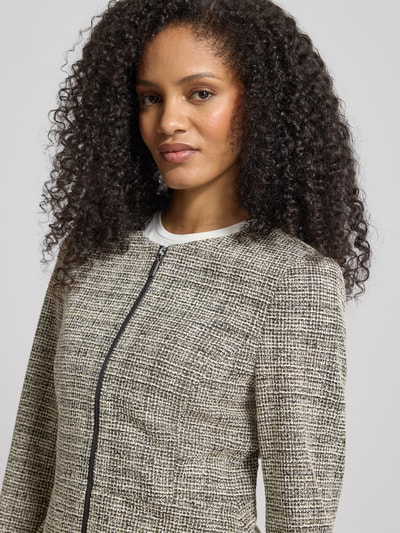 Christian Berg Woman Selection Żakiet żakardowy o kroju regular fit z okrągłym dekoltem Camel 3