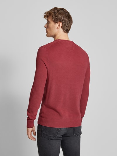 Lerros Gebreide pullover met ribboorden Rood - 5