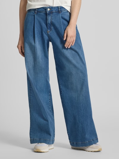 Smith and Soul Wide Leg Jeans mit Bundfalten Blau 4