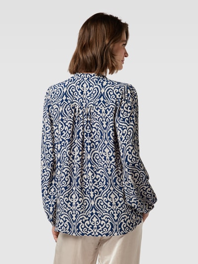 More & More Blouse met all-over motief Marineblauw - 5